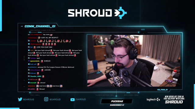 Shroud’s Initial XQC chat reaction