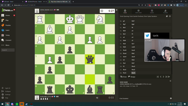 Tarik plays a 500 iq chess player