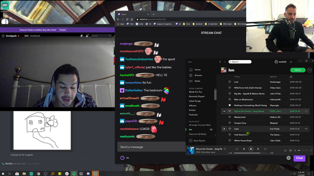 Greek shows chat some of his art work