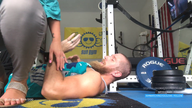 Dude bench presses his girl
