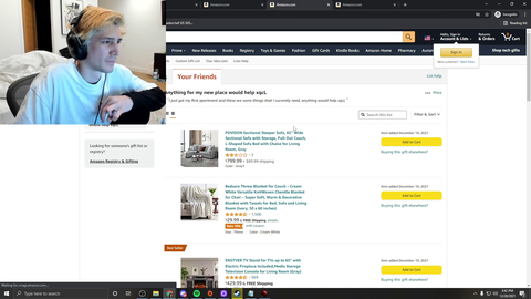 xQc buying things for his viewer's from their Amazon wishlists