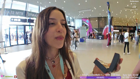 Weird mod that ordered clothes to streamer's address shows up at TwitchCon with a gift and an awkward interaction