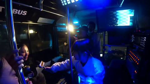 Jake Threw a party in a Party Bus and TV show people came in and hopefully this will be included.