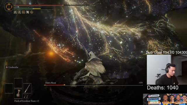 Pikaboo beats Elden Ring after 1040 deaths