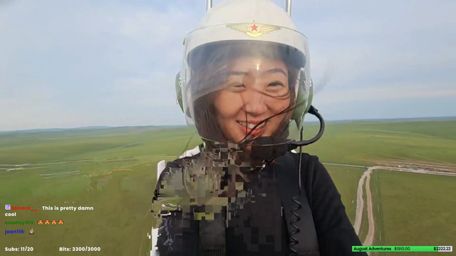 GG in helicopter