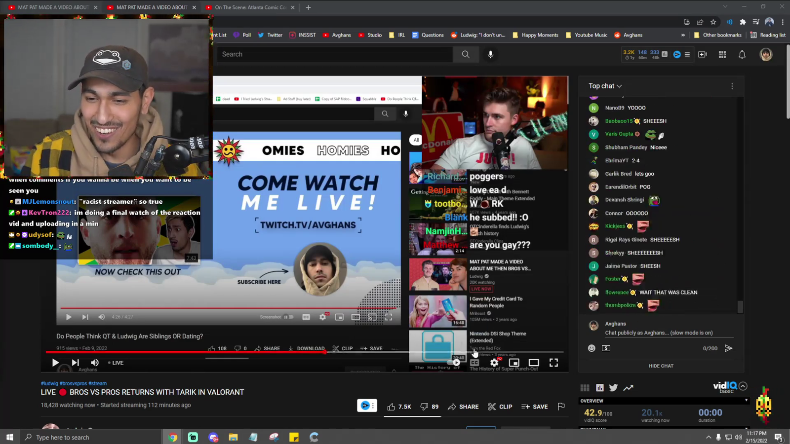 Streamer freaks out after Ludwig reacts to his video