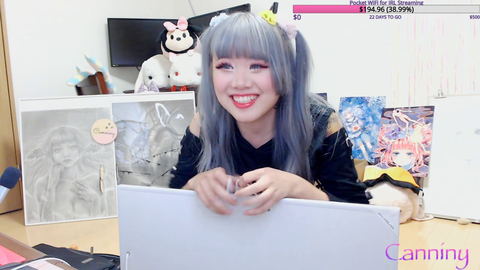 Canniny draws picture for a viewer