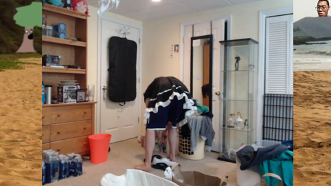 Disappointed father walks in on son dressed up as a maid
