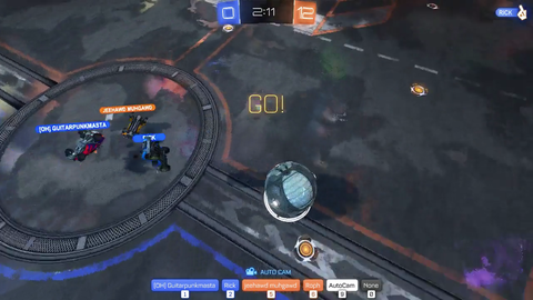 BroTeam commentating on a Rocket League match while one team is getting steamrolled