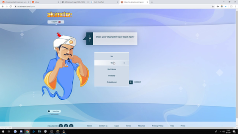 Moxyy tries guessing himself on Akinator