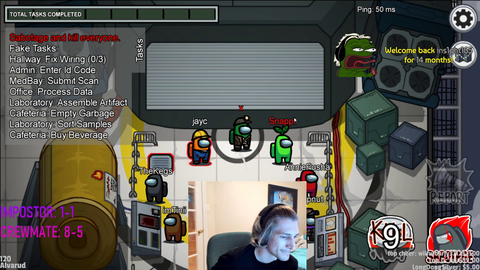 xQc massacre in Among Us