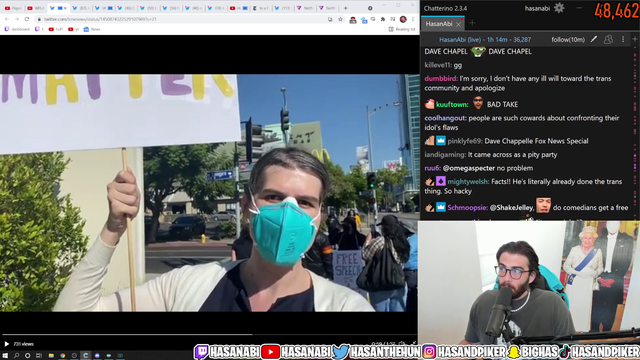 Hasan turns into bill burr mid stunlock