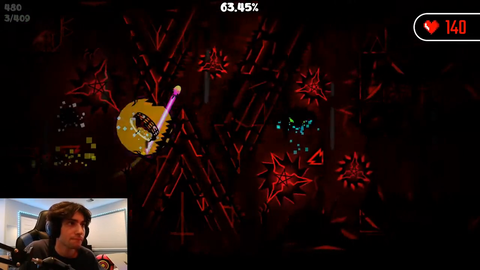 Doggie dies at 97% for a 2nd time on "GRIEF", a level set to be the hardest ever completed in Geometry Dash. He has spent two years and over 430,000 attempts grinding to beat this this level.