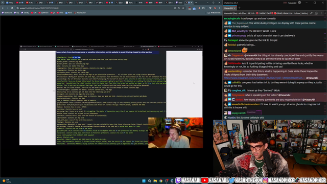 Dantcantstream encourages fans to call congresspeople and pretend to be Jewish to make Hasan appear in front of congress for "content"