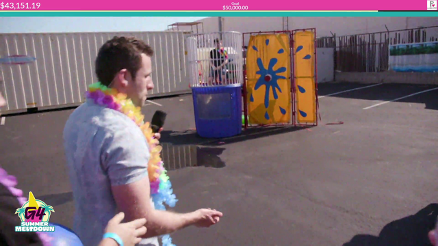 Athletic streamers with pinpoint accuracy dunk a man on first try