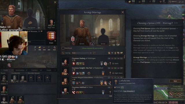 A streamer discovers the age range for marriage