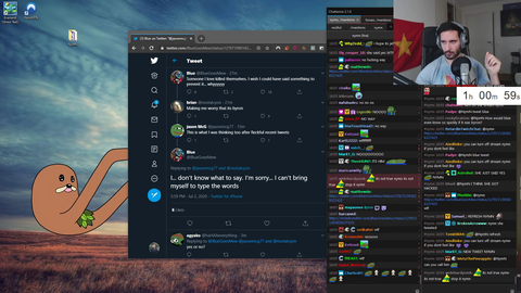 Blue saying Reckful has committed suicide