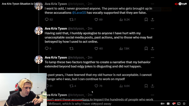 xQc not Impressed with Ava Kris Tyson Twitter Apology