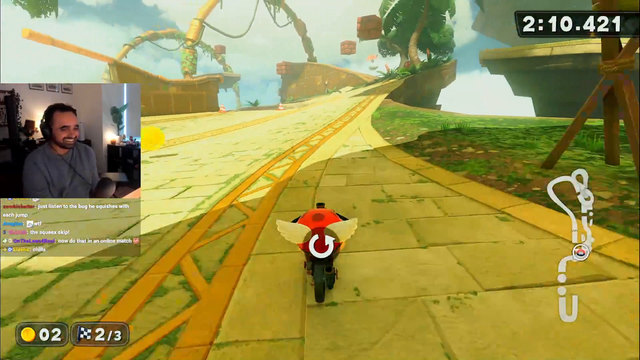 Squeex gets some insane skips in mario kart