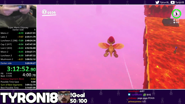 Mario Odyssey runner barely saves his PB