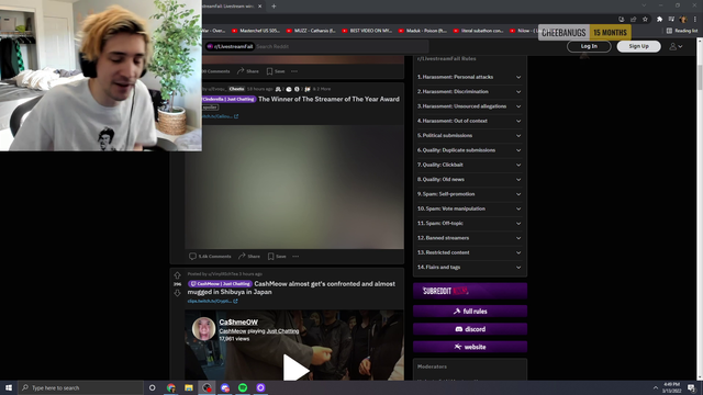 xQc on Award Shows