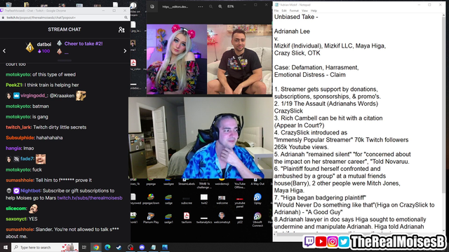 Therealmoiseb's friend talks about how Adrianah Lee gets so blacked out drunk all the time which is why she stopped getting invited to parties