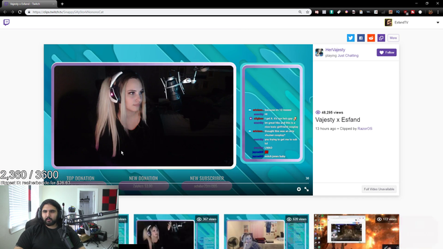 Esfand reacts to twitch thot offering him the succ