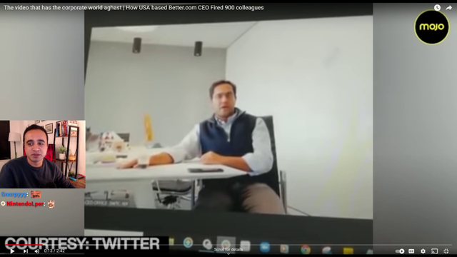 Squeex reacts to himself getting fired