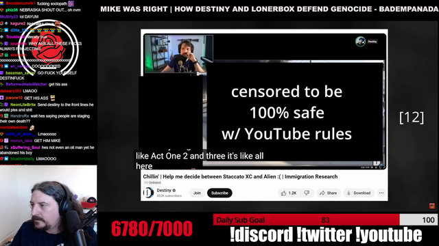 Mike_From_PA calls for violence against Destiny and offers people 100k to kill him