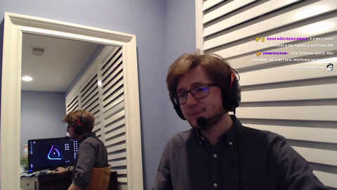 streamer has a mirror in the background