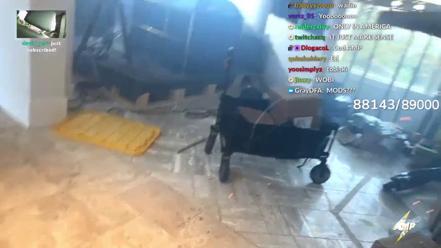 Kai shoots a rocket launcher in his house