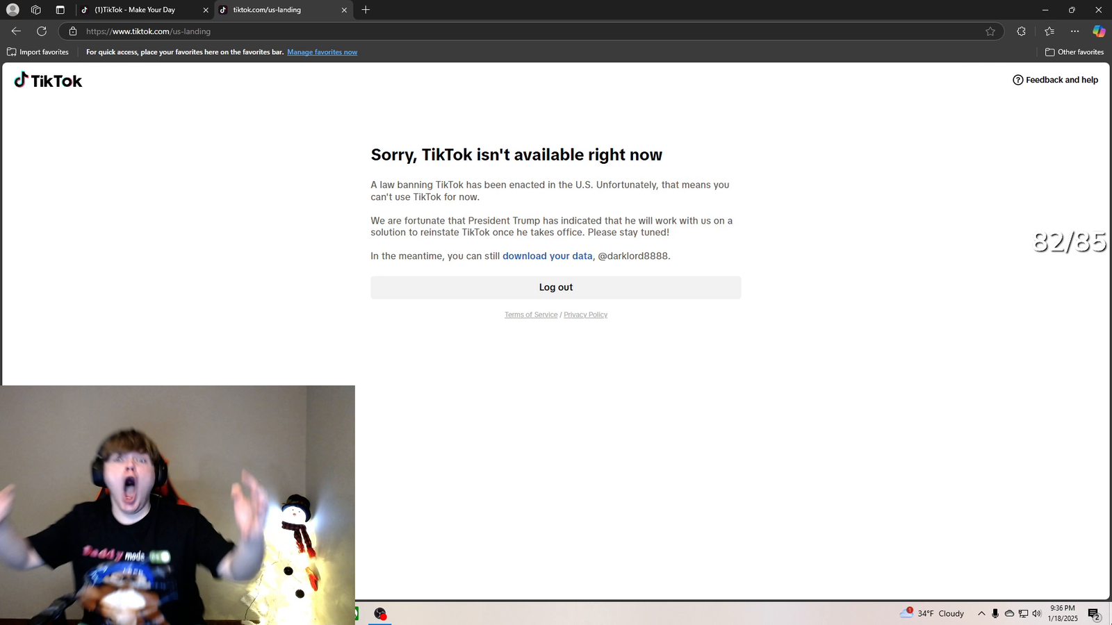 Tiktok Banned Live Reaction