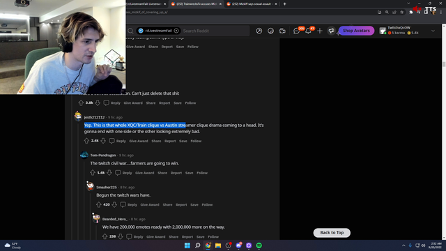 xQc says that Austin drama is on a timer