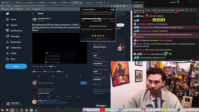 Hasan will give away his Wheat Thins Pass to Bruce so he won't get banned next time