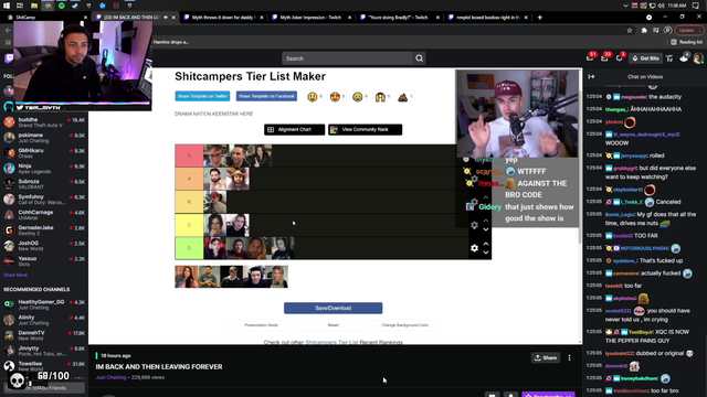XQC and Cyr watching Squid Game at Shit Camp