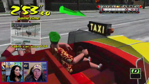 Tim Walz playing Crazy Taxi 