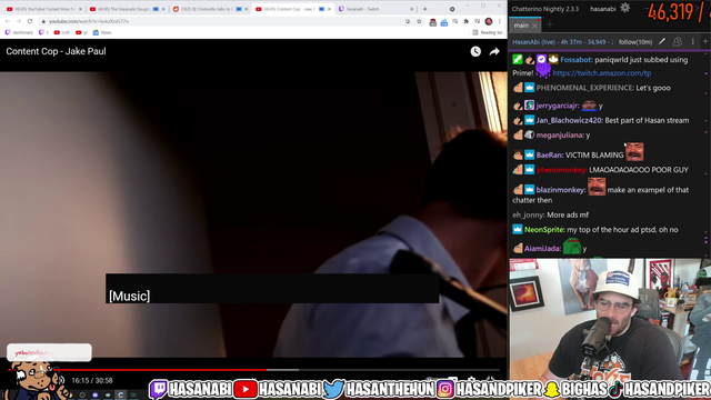 hasan goes off while watching idubbz vid