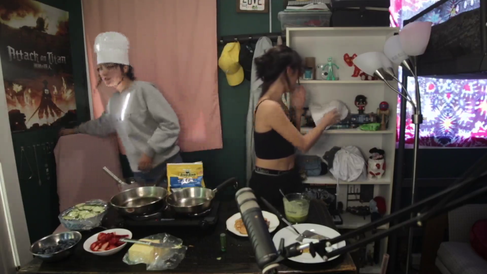 Girl shows off her knife