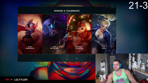 Tyler1 goes on a 22-3 run in a 20 hours stream to get Masters near end of the season. Content machine.