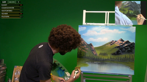Waffle paints with Bob and actually does it