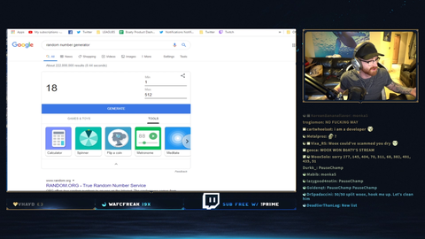 WooxSolo solved googles random number generator on B0aty's stream