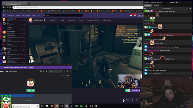 Andy forgets hes in a discord call