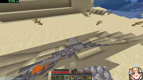 Sleepy "falls" for a trap in Minecraft