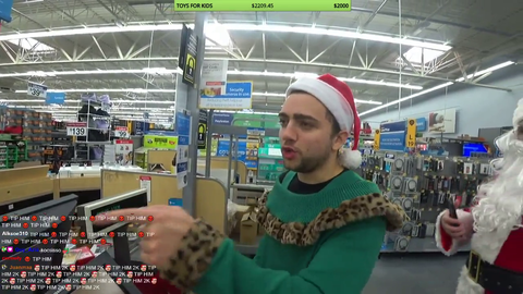 Mizkif buys Walmart employee a Christmas gift.