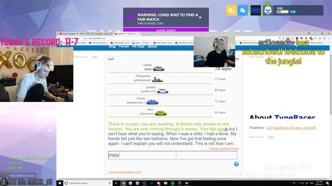 xQc Loses his Shit on TypeRacer