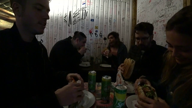 Destiny enjoying his kebab with secret ingredient