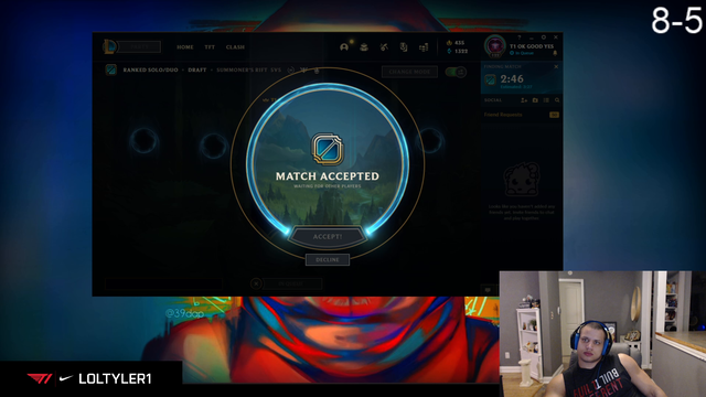 Tyler1 researches Camille vs Cho'Gath matchup