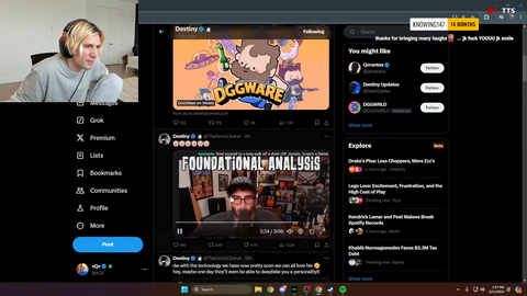 xQc disagrees with Destiny's roast of Ludwig
