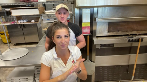 Pizza Girl Gets Juiced By Coworker