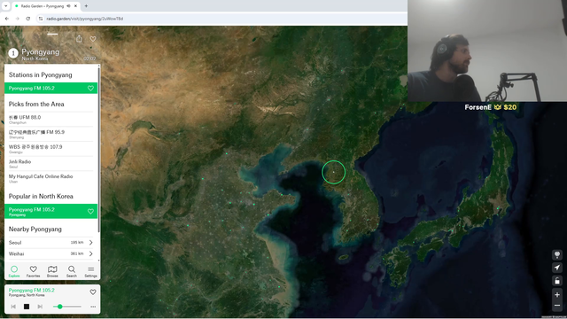Forsen listens to North Korea radio